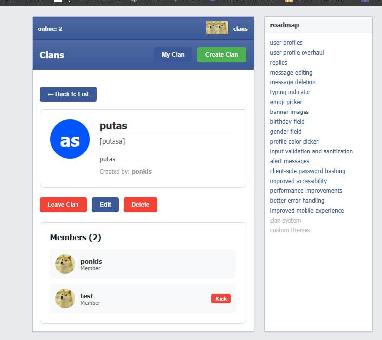 Clan features
