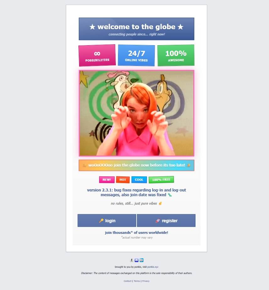 Welcome page